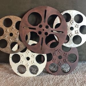 Pier1 vintage metal film reel wall art